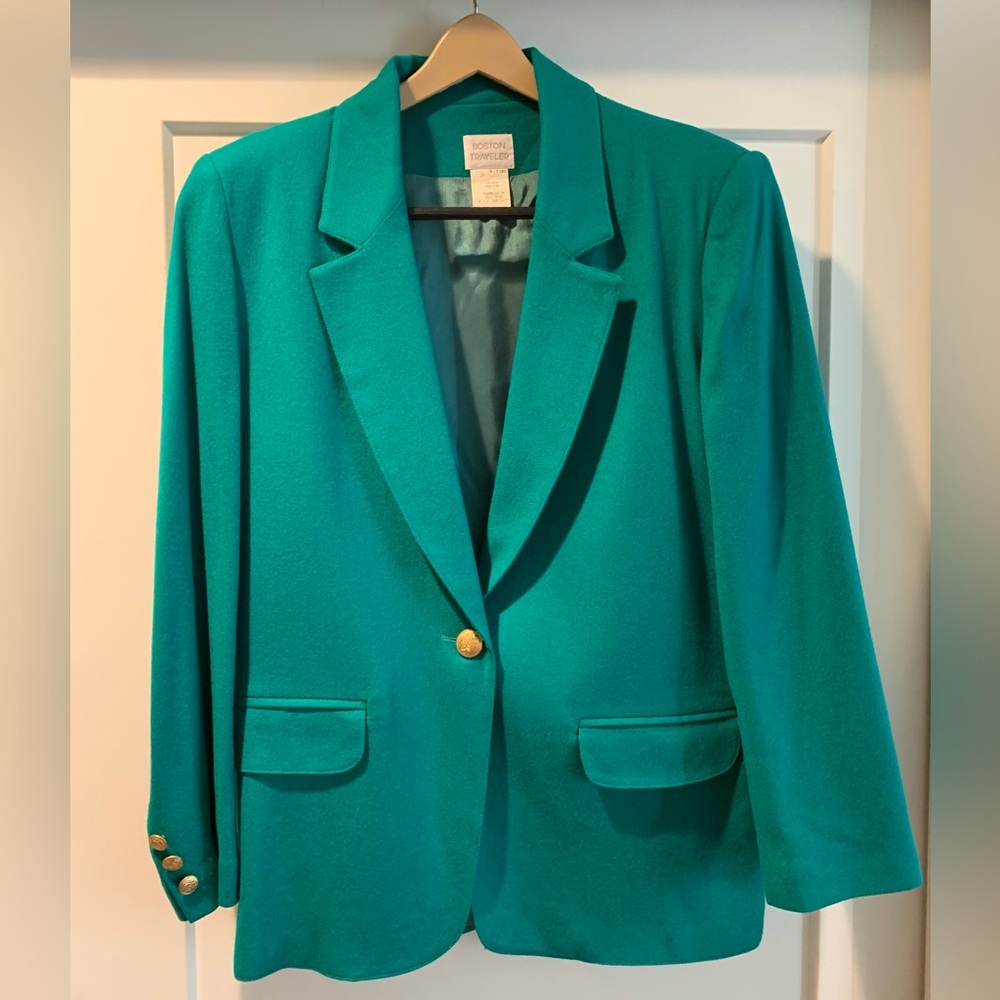 Vintage Boston Traveler Green Tailored Blazer sz8